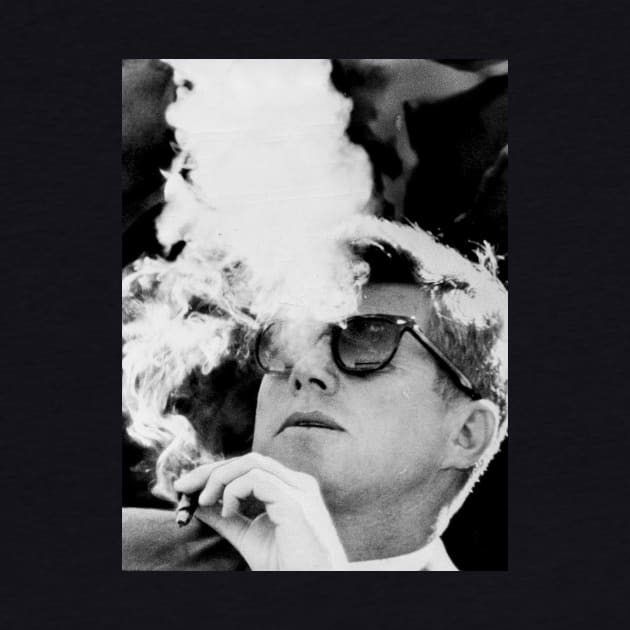 JFK Smoking with Shades | John F. Kennedy With Cigar by JimBobDesign